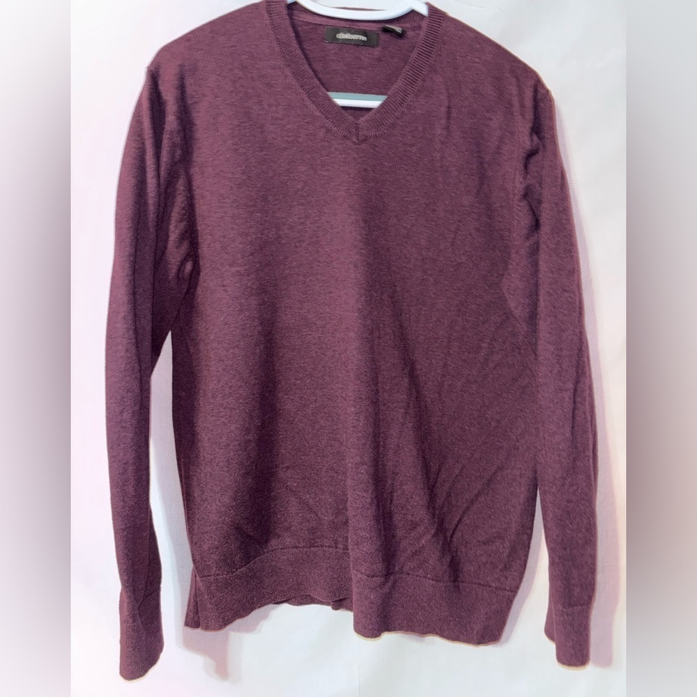 Claiborne Men's V-Neck Sweater - Deep Purple